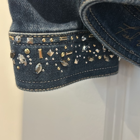WHBM Embellished Denim Jacket, Size 2 - Picture 6 of 14